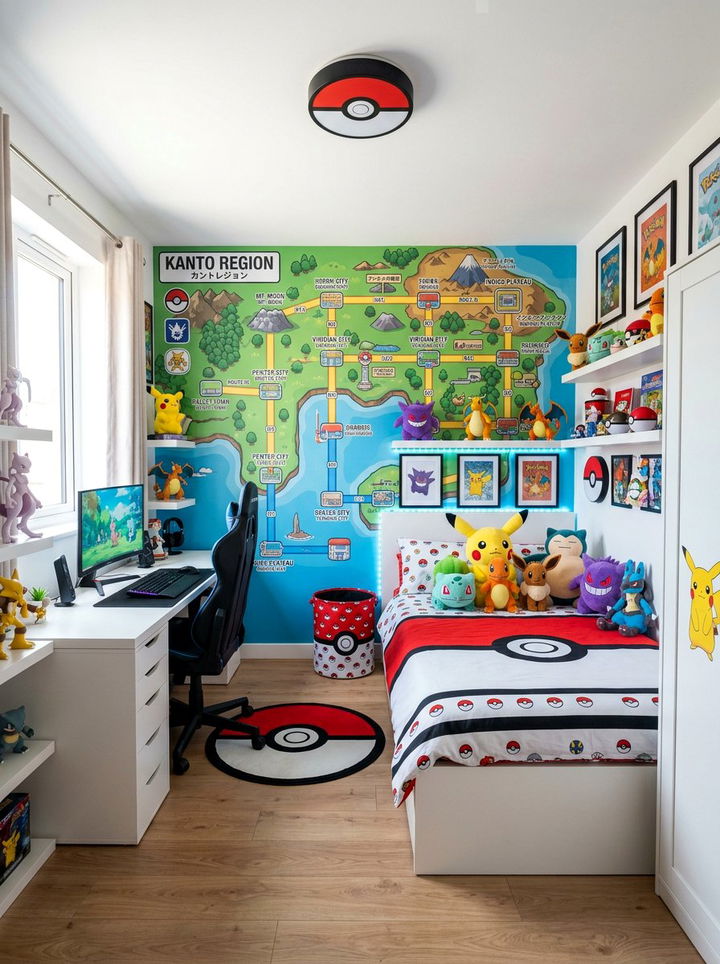 Pokemon Theme Bedroom - 30 manga bedroom ideas
