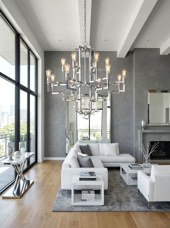 Polished Chrome Chandelier - 30 bedroom chandeliers
