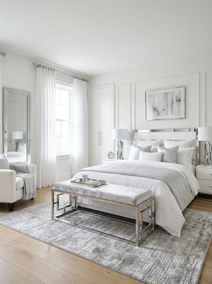 Polished Chrome Room Accents - 30 Hollywood bedroom ideas