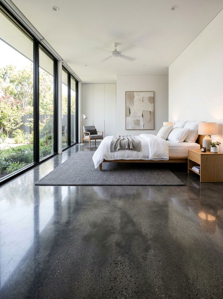 Polished Concrete Floor Bedroom - 30 polished concrete bedroom ideas
