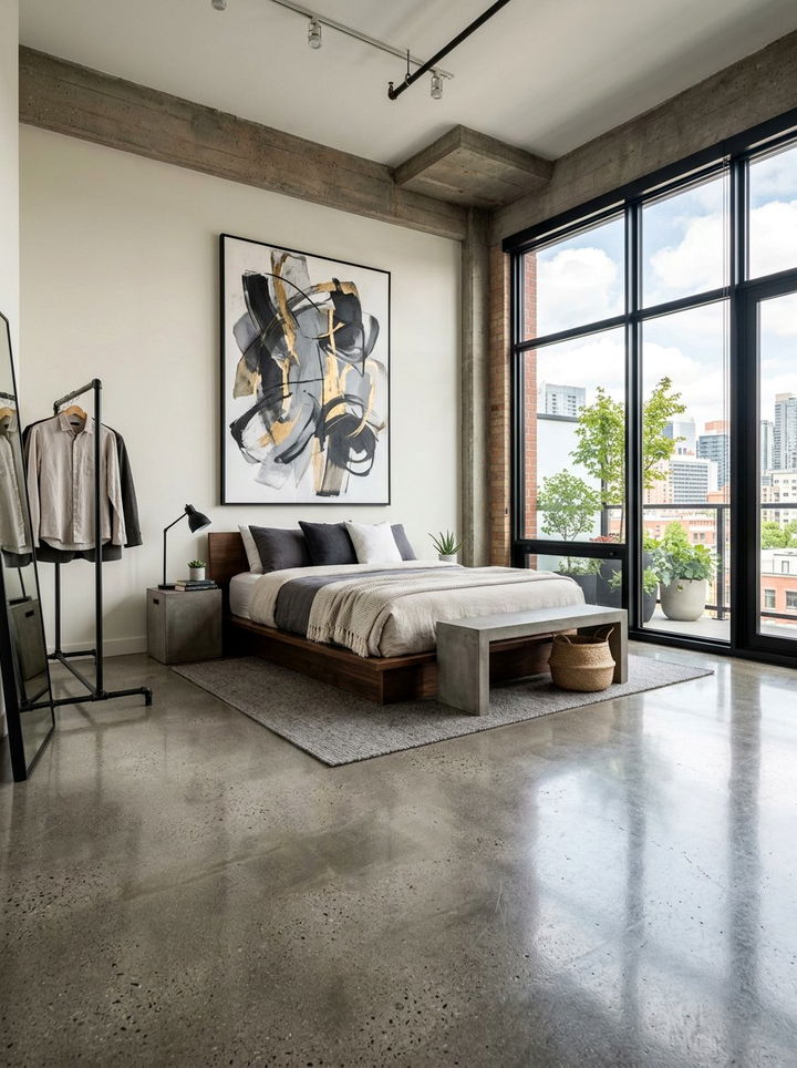 Polished Concrete Flooring - 30 bedroom floor design ideas