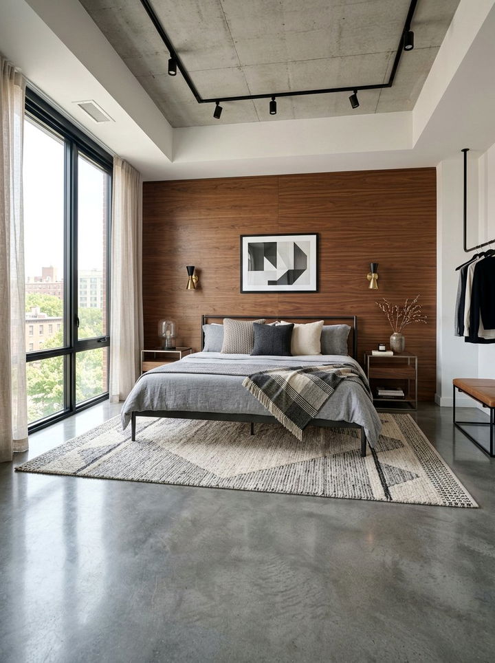 Polished Grey Concrete Floor Bedroom - 30 bedroom concrete floors