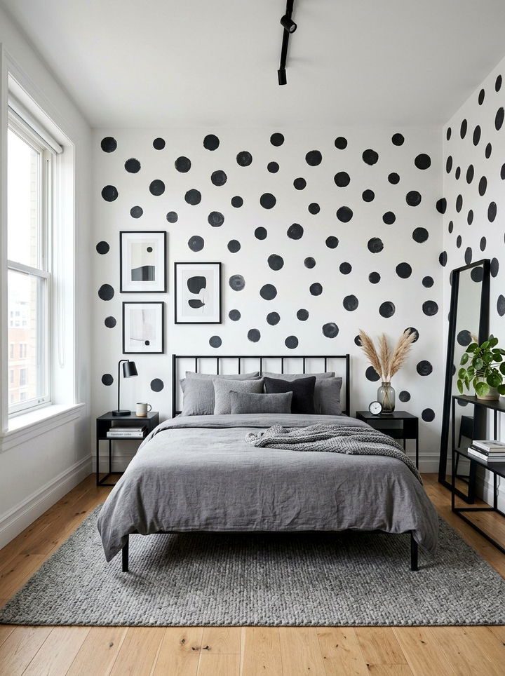 Polka Dot Bedroom - 30 bedroom bold wallpapers