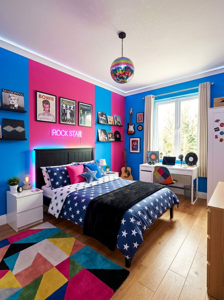 Pop Rock Bedroom - 30 rock and roll bedroom ideas