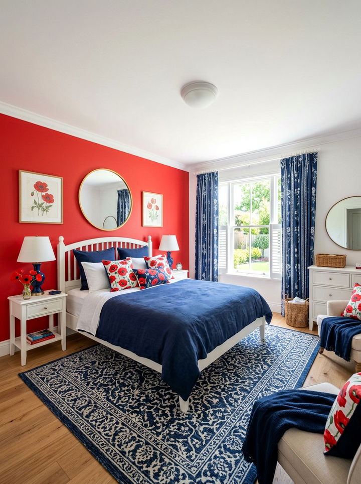 Poppy Red Bedroom - 30 energizing bedroom color ideas