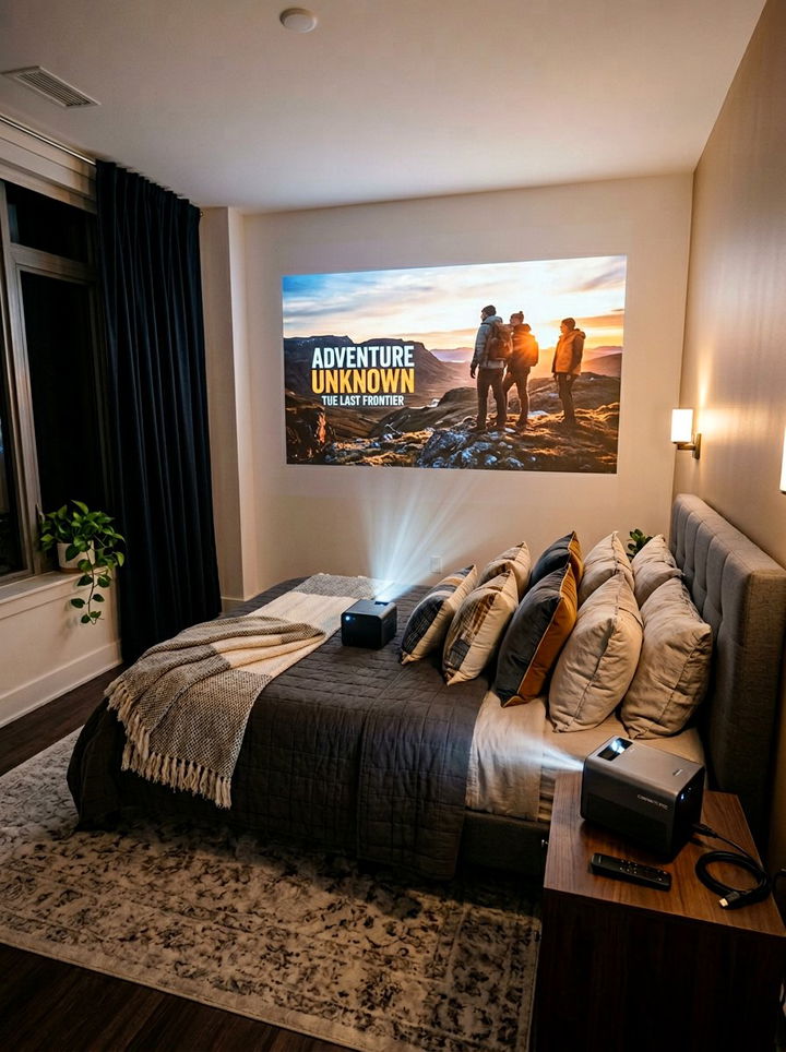 Portable movie projector - 30 removable bedroom ideas