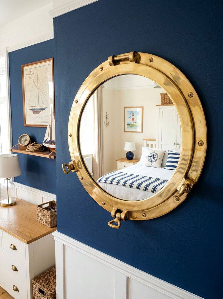 Porthole Window Mirror - 30 pirate bedroom ideas