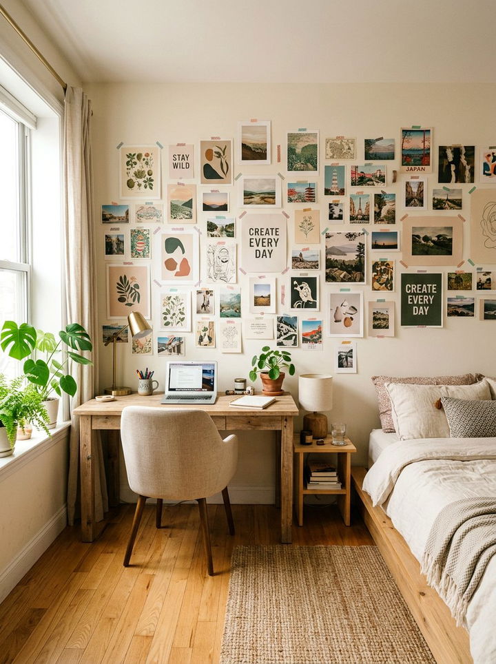 Poster Wall Gallery - 30 Korean bedroom ideas