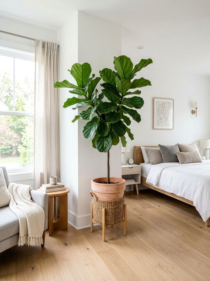 Potted Fiddle Leaf Fig - 30 bedroom finishing touches ideas