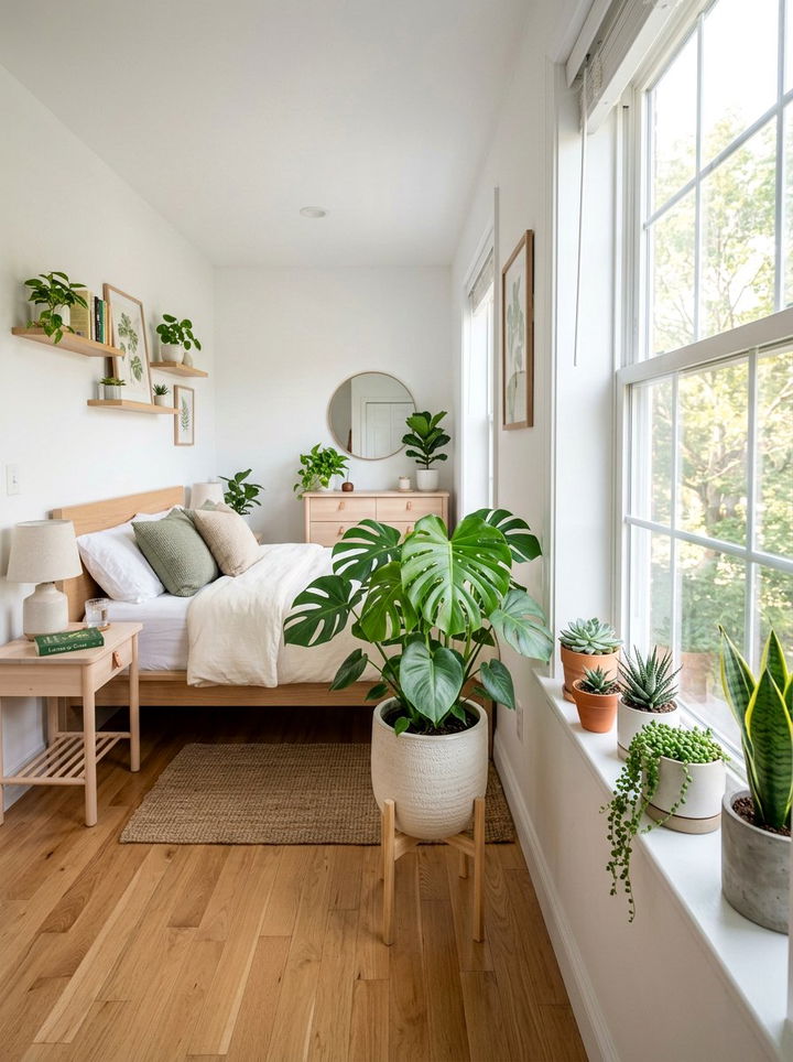 Potted Indoor Plants - 30 scandinavian bedroom ideas