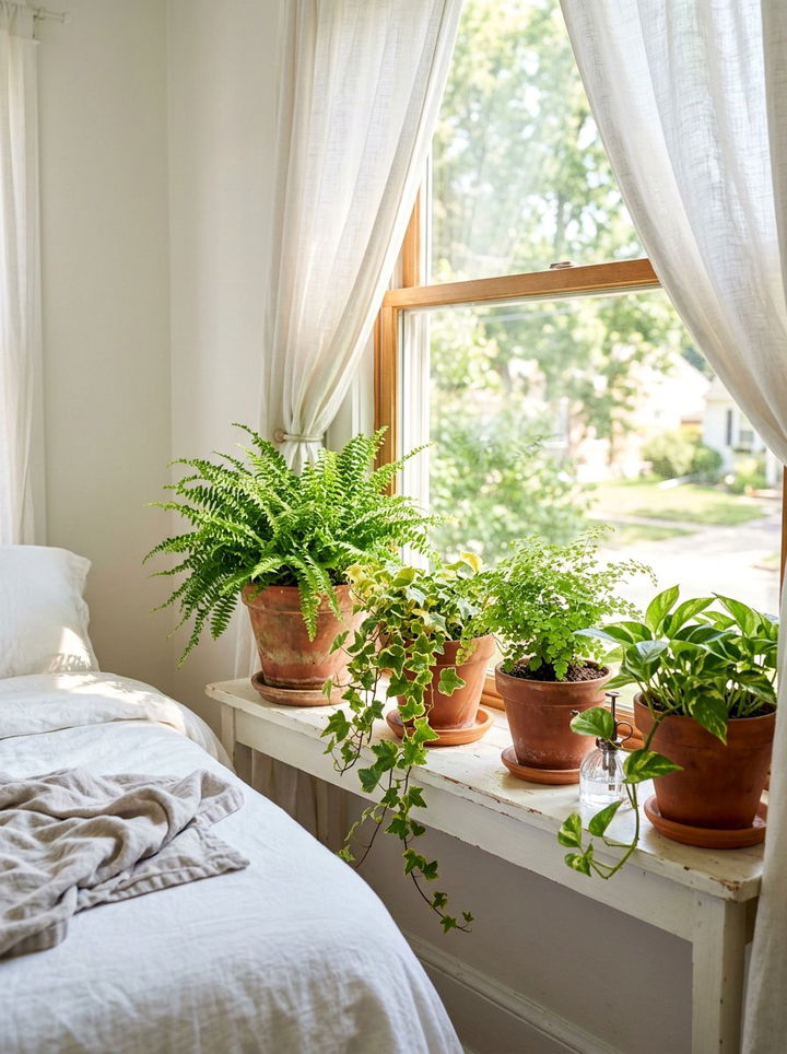Potted Indoor Plants - 30 light academia bedroom ideas