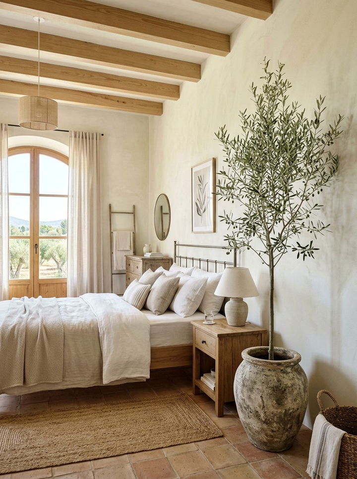 Potted Olive Tree - 30 natural bedroom ideas