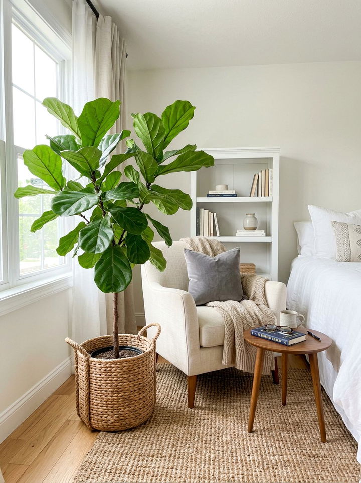 Potted floor plant - 30 temporary bedroom ideas