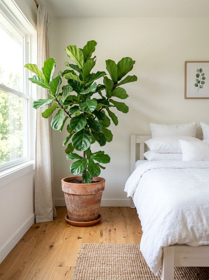 Potted indoor plant - 30 renter bedroom ideas