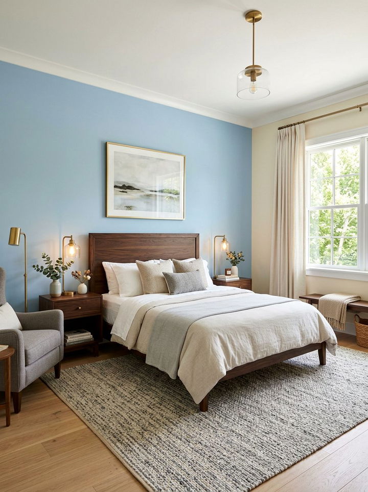Powder Blue Accent Wall - 30 powder blue bedroom ideas