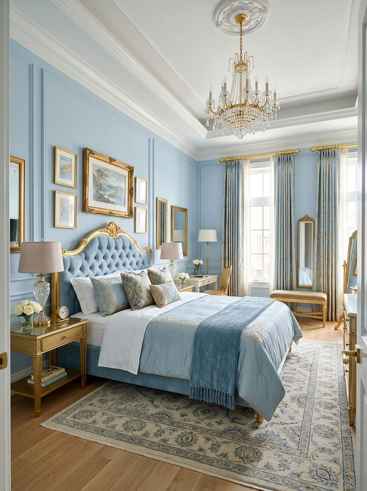 Powder Blue And Gold Bedroom - 30 powder blue bedroom ideas