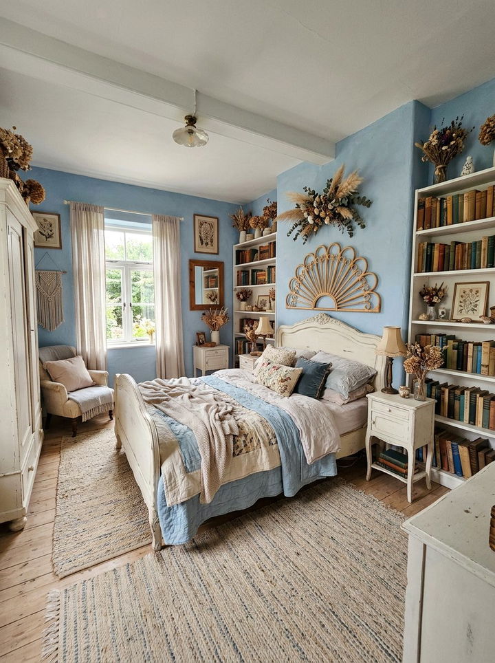 Powder Blue Bohemian Bedroom - 30 bohemian blue bedroom ideas