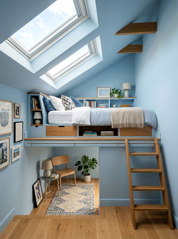 Powder Blue Loft Bedroom - 30 powder blue bedroom ideas