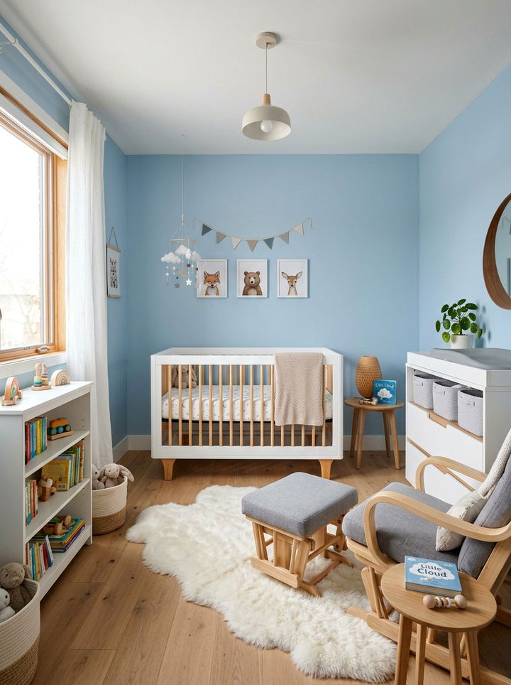 Powder Blue Nursery Bedroom - 30 modern blue bedroom ideas