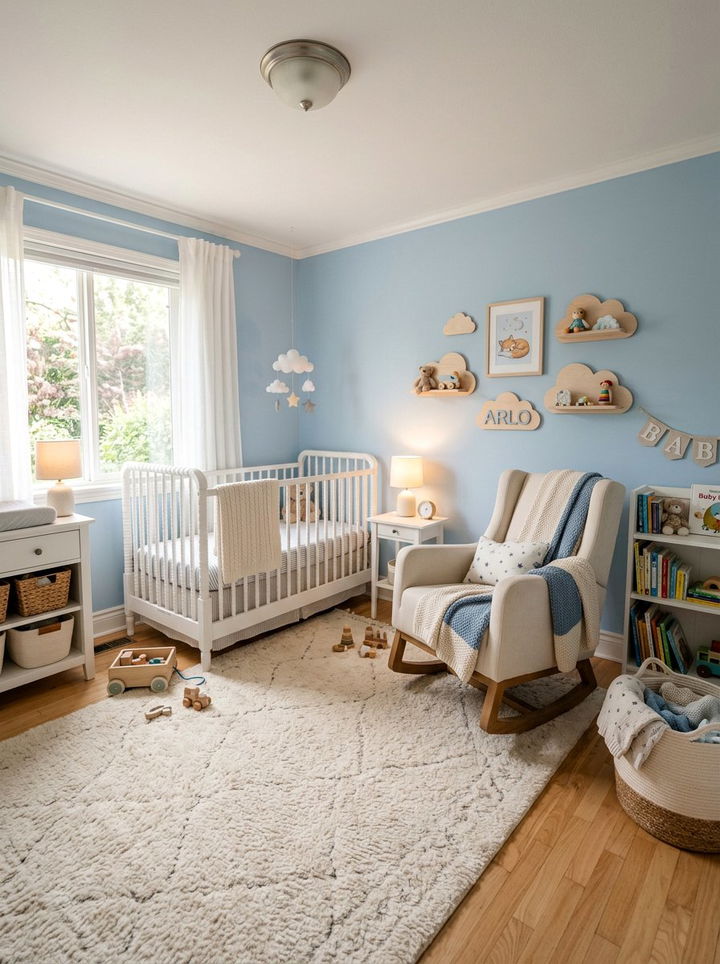 Powder Blue Nursery Bedroom - 30 blue bedroom design ideas
