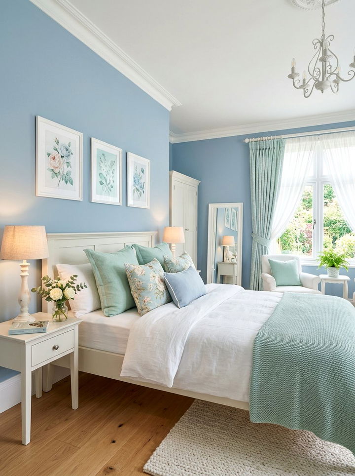 Powder blue and mint green bedroom - 30 blue and green bedroom ideas
