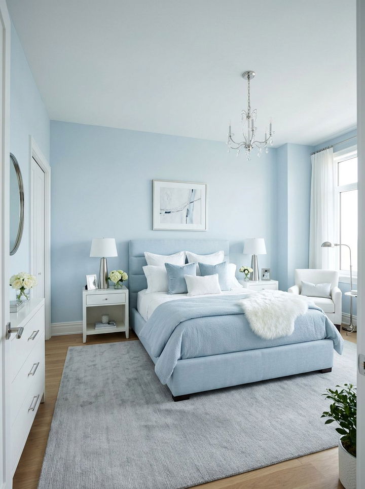 Powder blue bedroom - 30 sky inspired bedroom color ideas