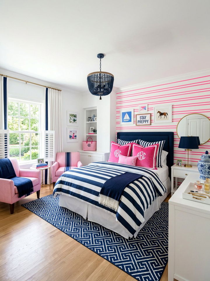Preppy Neon Pink Room - 30 neon pink bedroom ideas
