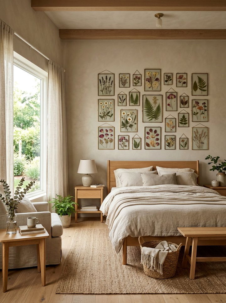 Pressed Flower Frames - 30 floral themed bedroom ideas
