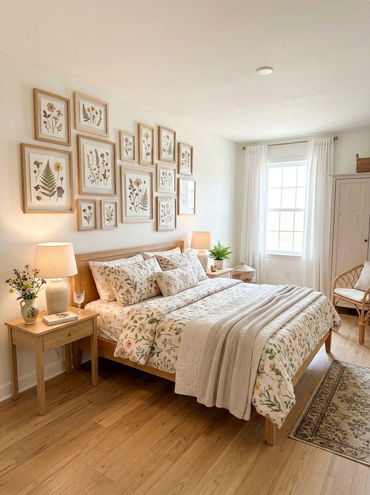 Pressed Flower Wall Art - 30 handcrafted bedroom ideas