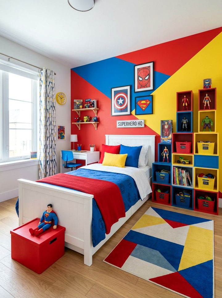 Primary Color Superhero Room - 30 comic book bedroom ideas
