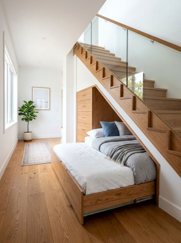 Pull Out Bed Under Stairs - 30 bedroom hidden bed ideas
