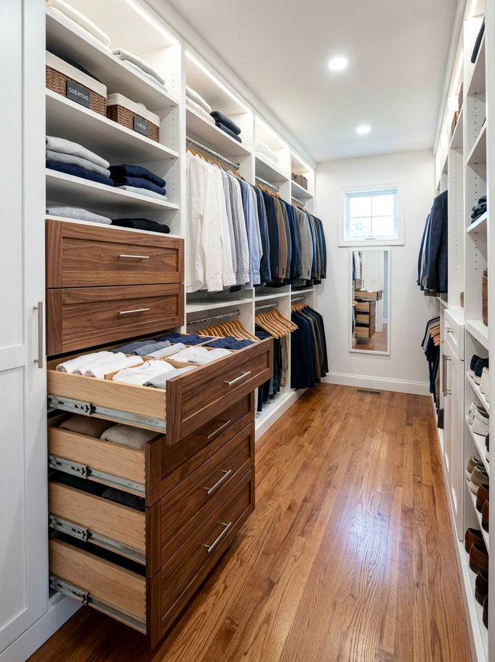Pull Out Closet Drawer - 30 bedroom storage solutions