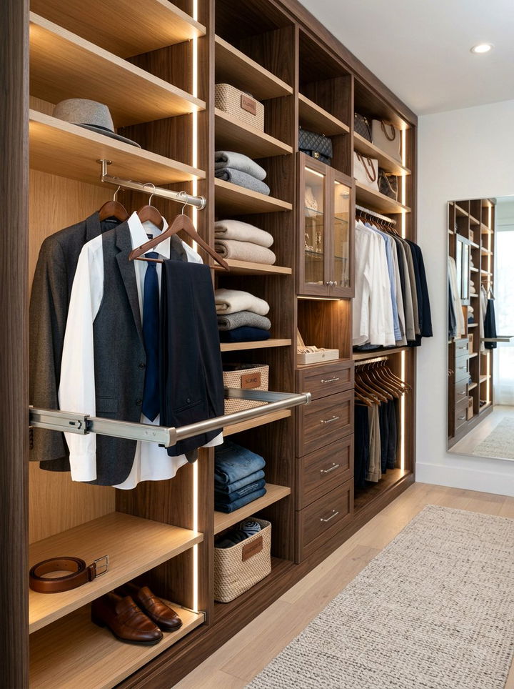 Pull Out Closet Rod - 30 bedroom hidden storage ideas