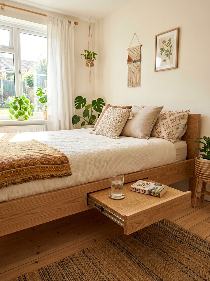 Pull Out Nightstand - 30 bedroom secret storage ideas