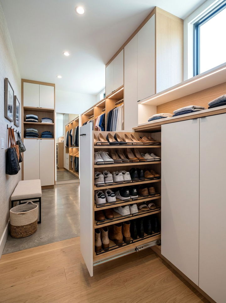Pull Out Shoe Storage Cabinet - 30 bedroom cabinet storage ideas