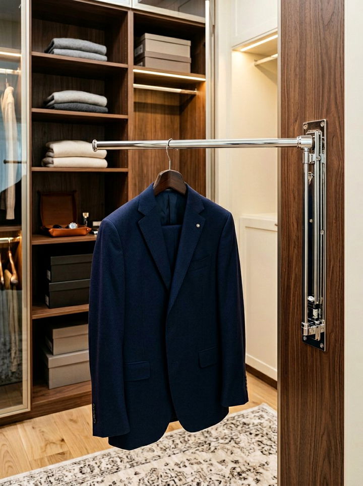 Pull Out Valet Rod - 30 bedroom closet organizers