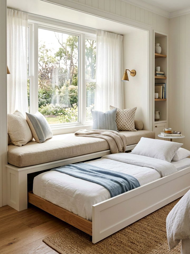 Pull Out Window Seat Bed - 30 bedroom hidden bed ideas