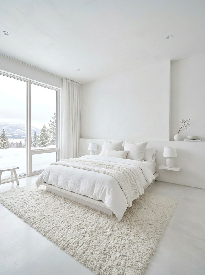 Pure Snow White Zen Bedroom - 30 Zen bedroom color ideas