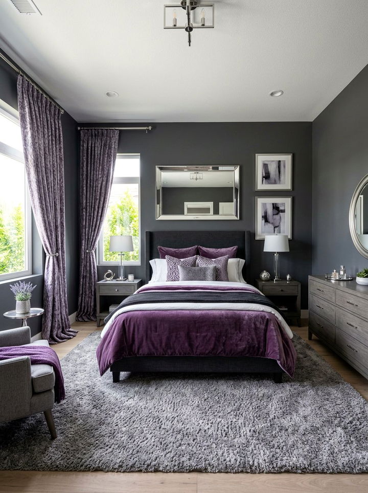 Purple And Grey Bedroom - 30 bedroom purple walls