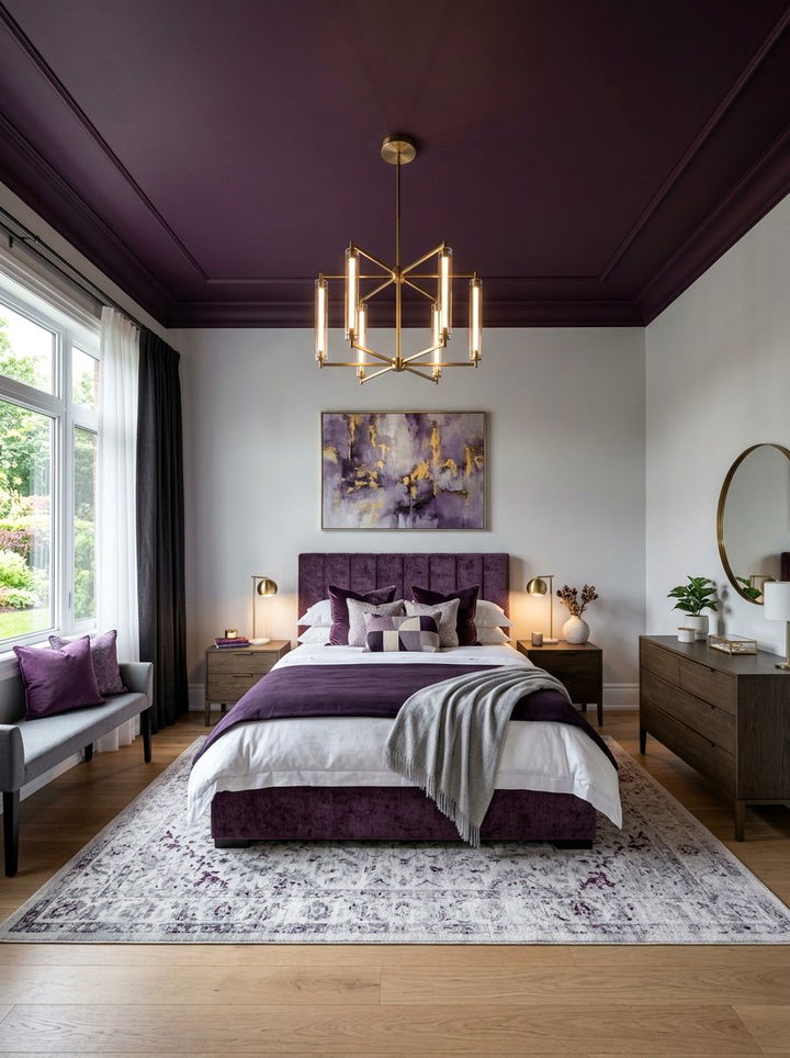 Purple Ceiling Bedroom - 30 bedroom purple walls