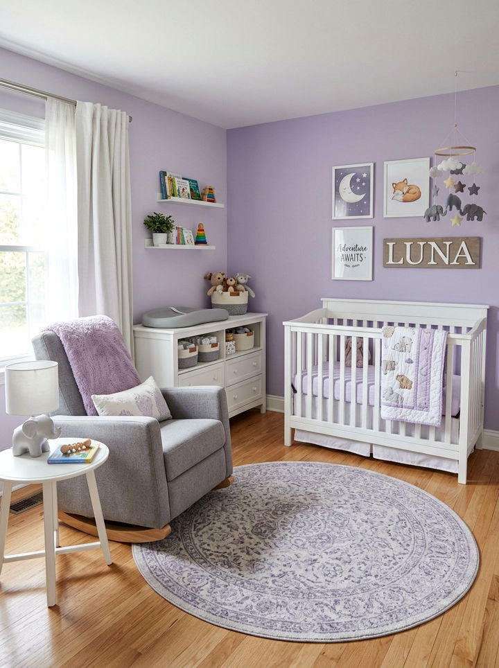 Purple Nursery Bedroom - 30 bedroom purple walls