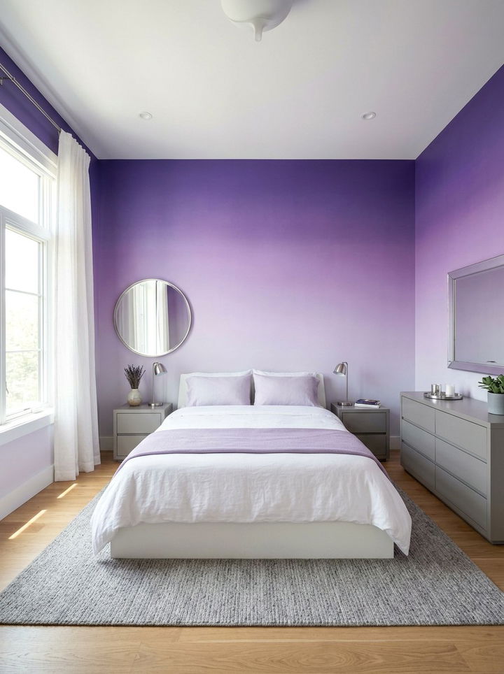 Purple Ombre Bedroom - 30 purple bedroom ideas