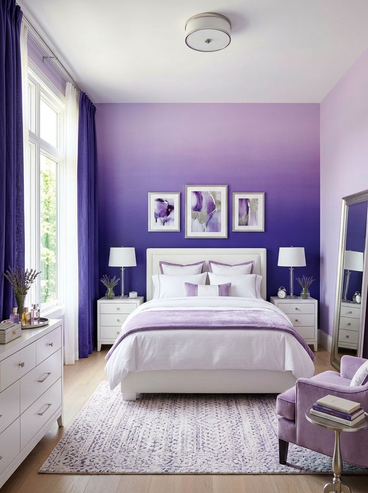 Purple Ombre Bedroom - 30 ombre bedroom ideas