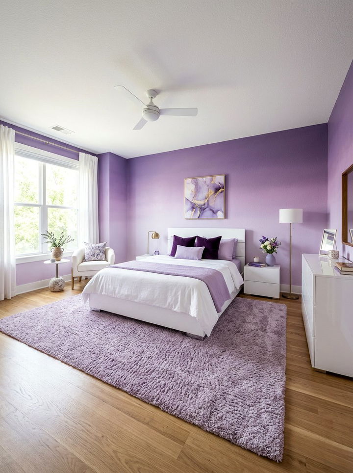 Purple Ombre Walls - 30 unicorn bedroom ideas