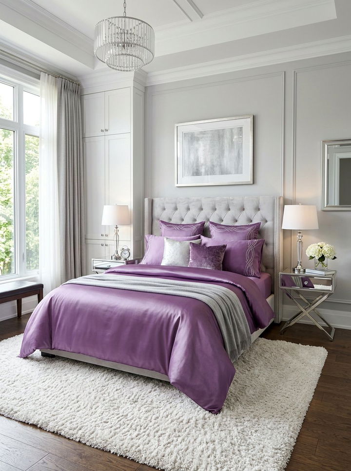 Purple Satin Sheets - 30 bedroom satin bedding ideas