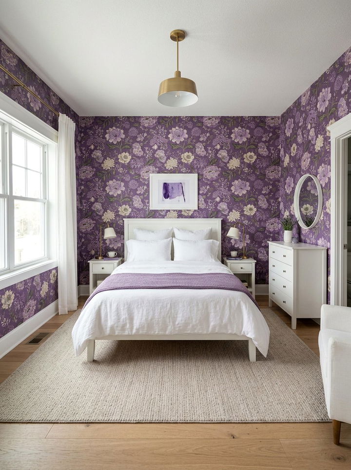 Purple Wallpaper Bedroom - 30 bedroom purple walls