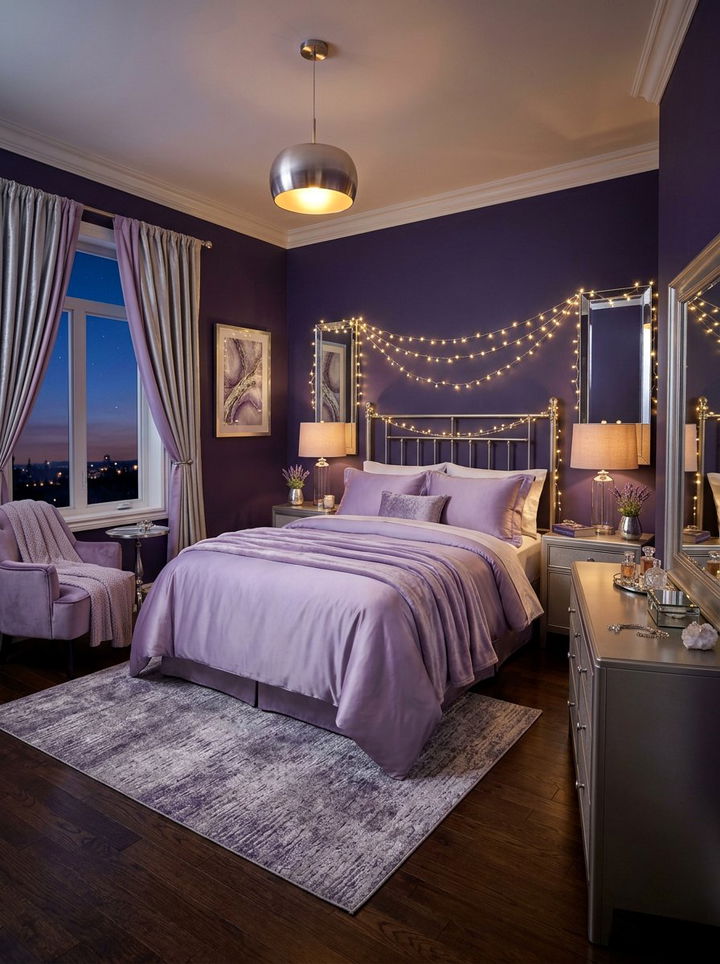 Purple dusk bedroom - 30 sky inspired bedroom color ideas