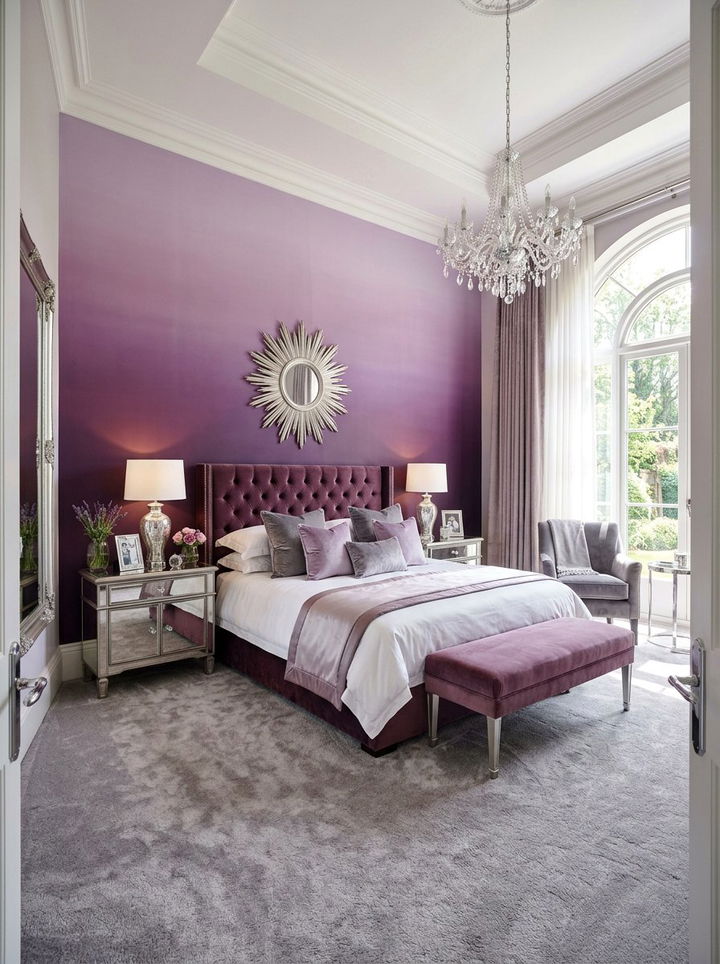 Purple ombre wall bedroom - 30 bedroom ombre wall ideas