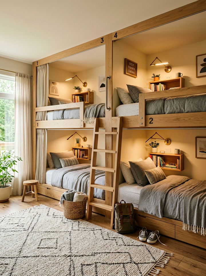 Quadruple Room With Reading Nooks - 30 quadruple bedroom ideas