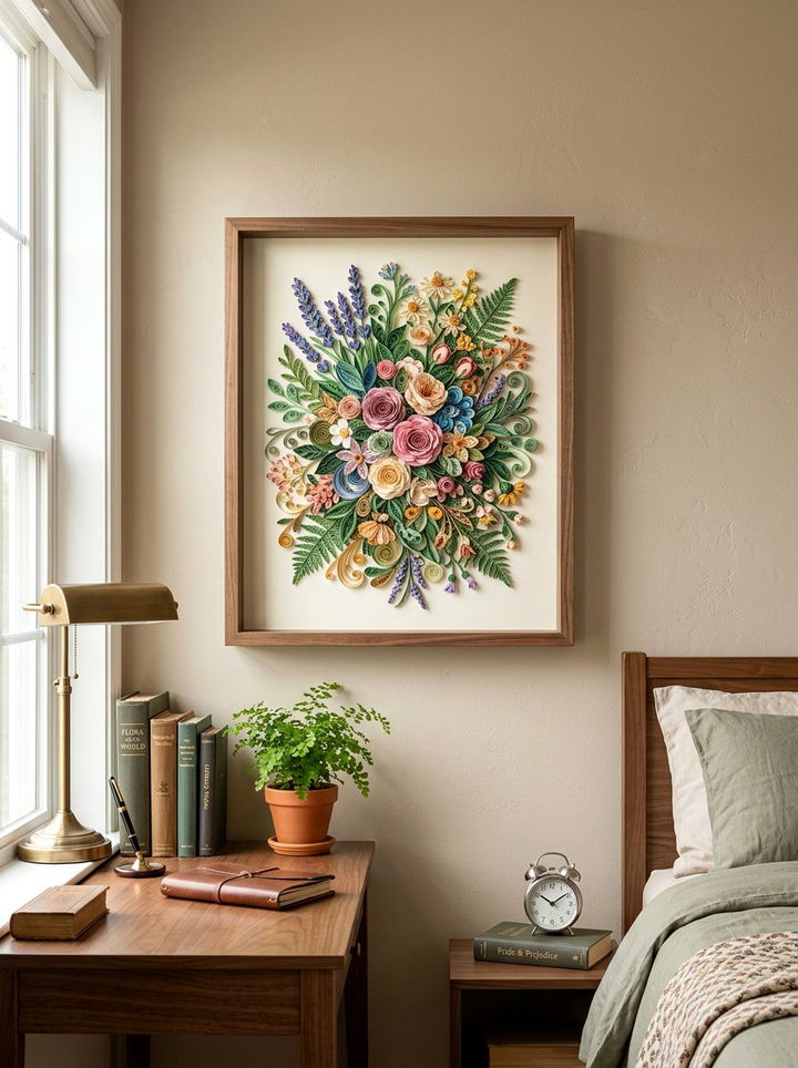 Quilled Paper Art - 30 light academia bedroom ideas